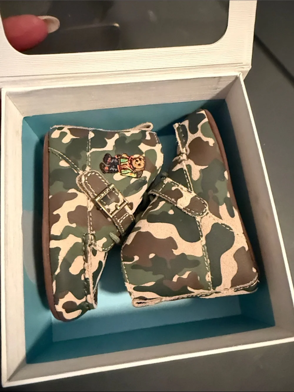 Ralph Lauren Cream and Blue Gift Box with Ribbon